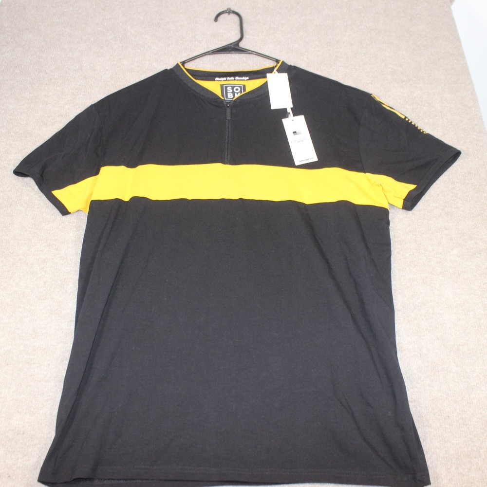SOBK Straight Outta Brooklyn Mens XL Supreme Cotton Quarter Zip T-Shirt Black